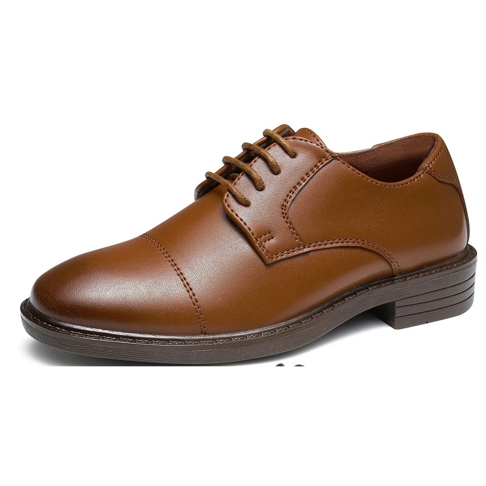 Bruno Marc Boys Oxfords Brown Dress Shoes Lace Up Wedding Church Formal Size‎ 1